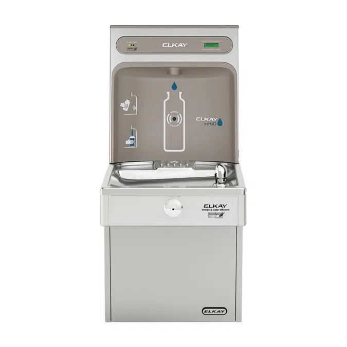 LVRCGRN8WSK Elkay ezH2O®  Bottle Filling Station & Single High Efficiency Vandal-Resistant Cooler Filtered Refrigerated Stainless