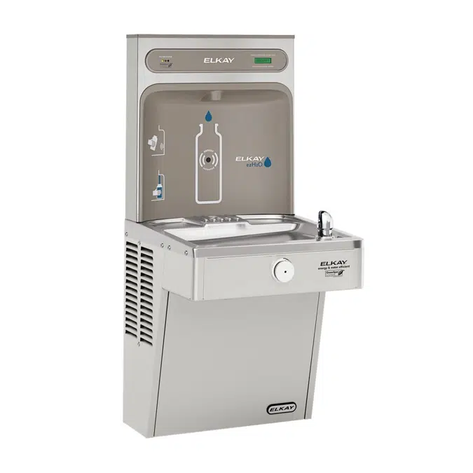 LVRCGRN8WSK Elkay ezH2O®  Bottle Filling Station & Single High Efficiency Vandal-Resistant Cooler Filtered Refrigerated Stainless