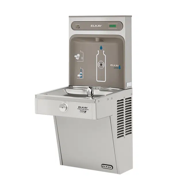 LVRCGRN8WSK Elkay ezH2O®  Bottle Filling Station & Single High Efficiency Vandal-Resistant Cooler Filtered Refrigerated Stainless
