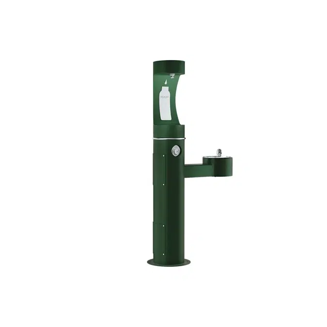 LK4420BF1UFRKEVG Elkay Outdoor ezH2O®  Upper Bottle Filling Station Bi-Level Pedestal Non-Filtered Non-Refrigerated Freeze Resistant Evergreen