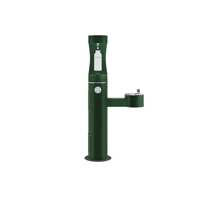 LK4420BF1UFRKEVG Elkay Outdoor ezH2O®  Upper Bottle Filling Station Bi-Level Pedestal Non-Filtered Non-Refrigerated Freeze Resistant Evergreen