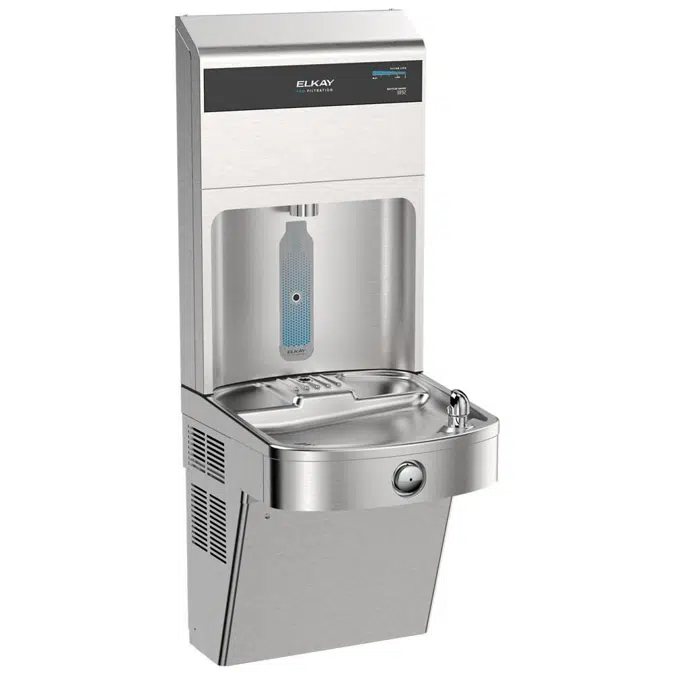 LVRCDWSPRO Elkay® Pro Filtration™ VR Bottle Filling Station & Single ADA Cooler w/ Ultra Capacity Lead Filter - SS