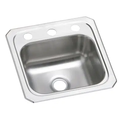 Image for BCR153 Elkay Celebrity Stainless Steel 15" x 15" x 6-1/8", 3-Hole Single Bowl Drop-in Bar Sink