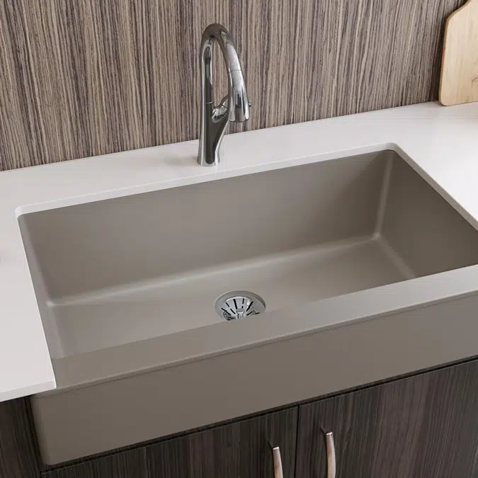 ELXUFP3620 Quartz Luxe® 35-7/8" x 20-15/16" x 9" Single Bowl Farmhouse Sink with Perfect Drain®