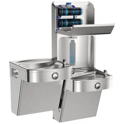 Image for LVRCTL8WSPRO-2FL10 Elkay Pro Filtration® Vandal-Resistant Connected Bottle Filling Station&BiLevel ADA Clr Refrig Dbl Ultra-Cap Lead Rd SS