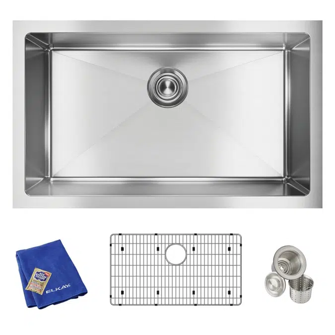 EFRU281610TC Elkay Crosstown® 16 Gauge Stainless Steel 30-1/2" x 18-1/2" x 10" Single Bowl Undermount Sink Kit