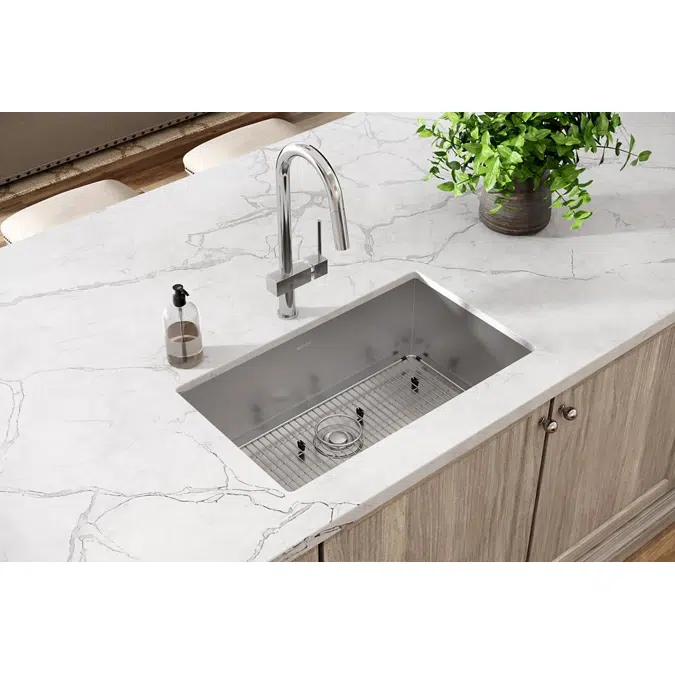 EFRU281610TC Elkay Crosstown® 16 Gauge Stainless Steel 30-1/2" x 18-1/2" x 10" Single Bowl Undermount Sink Kit