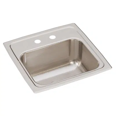 BLR15161_3_MR2 Lustertone® Classic Stainless Steel 15" x 15" x 7-1/8" Single Bowl Drop-in Bar Sink with 3-1/2" Drain图像