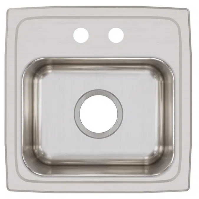 BLR15161_3_MR2 Lustertone® Classic Stainless Steel 15" x 15" x 7-1/8" Single Bowl Drop-in Bar Sink with 3-1/2" Drain