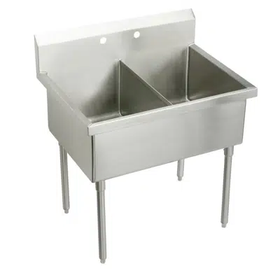 Image for SS8248 Sturdibilt® Stainless Steel 51" x 27-1/2" x 14" Floor Mount Double Compartment Scullery Sink