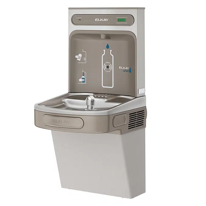 LZSDWSVRLK Elkay ezH2O®  Bottle Filling Station with Single ADA Vandal-Resistant Cooler Filtered Non-Refrigerated Light Gray