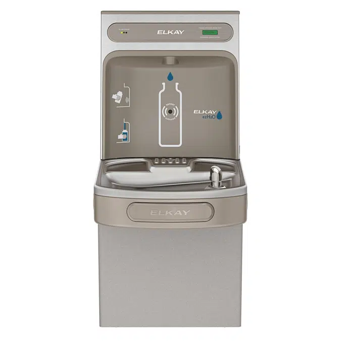LZSDWSVRLK Elkay ezH2O®  Bottle Filling Station with Single ADA Vandal-Resistant Cooler Filtered Non-Refrigerated Light Gray