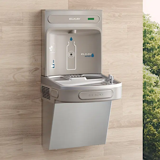 EZSDWSVRSK Elkay ezH2O®  Bottle Filling Station with Single ADA Vandal-Resistant Cooler Non-Filtered Non-Refrigerated Stainless