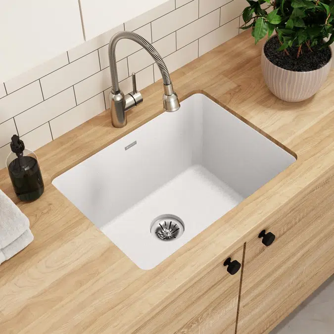 ELGU251912PDWH0 Elkay Quartz Classic® 25" x 18-1/2" x 11-13/16" Undermount Laundry Sink with Perfect Drain® White