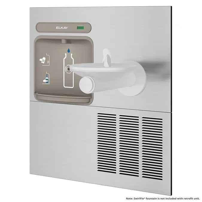 EZWS-ERPB8-RF Elkay ezH2O®  Retrofit Bottle Filling Station for SwirlFlo® Fountain Non-Filtered Refrigerated Stainless