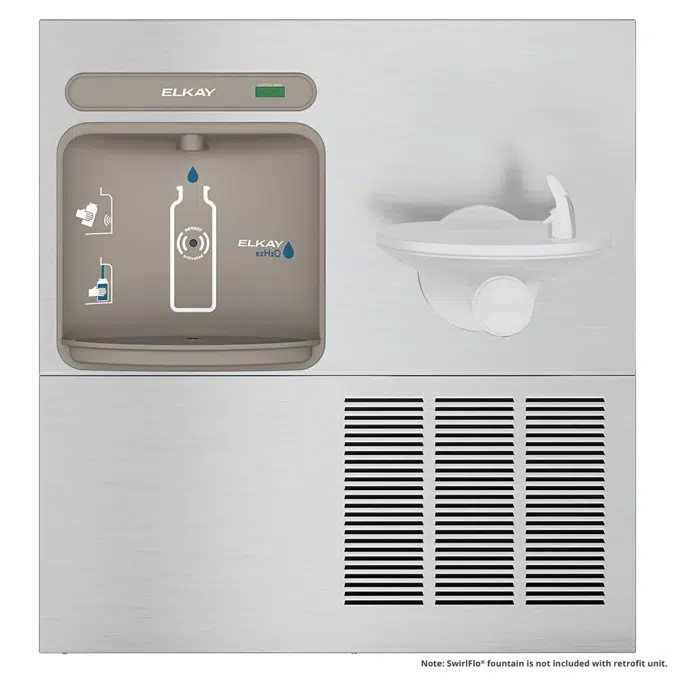 EZWS-ERPB8-RF Elkay ezH2O®  Retrofit Bottle Filling Station for SwirlFlo® Fountain Non-Filtered Refrigerated Stainless