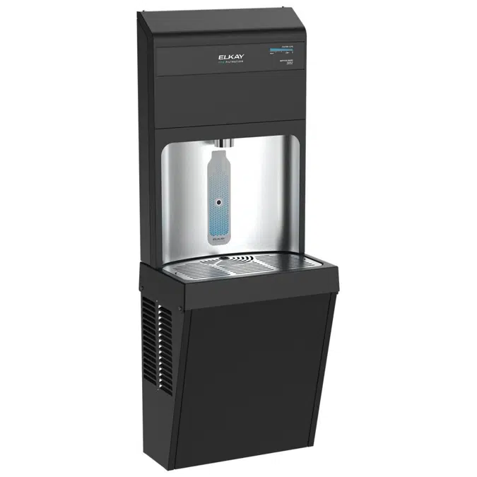 LZ8WSBPRO FAMILY Elkay® Pro Filtration™ plumbSMART™ Single ADA Bottle Filler Only Refrig Lead Reduction Black Stainless