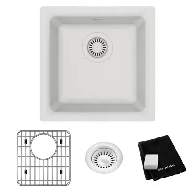 Image pour ELG1616BK0C_WH0C_GT0C Quartz Classic® 15-3/4" x 15-3/4" x 7-11/16" Single Bowl Dual Mount Bar Sink Kit