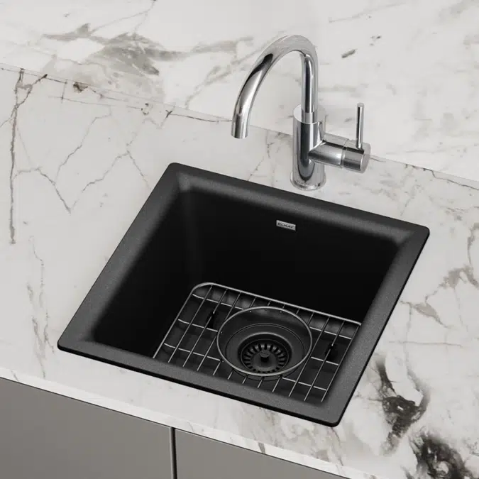 ELG1616BK0C_WH0C_GT0C Quartz Classic® 15-3/4" x 15-3/4" x 7-11/16" Single Bowl Dual Mount Bar Sink Kit