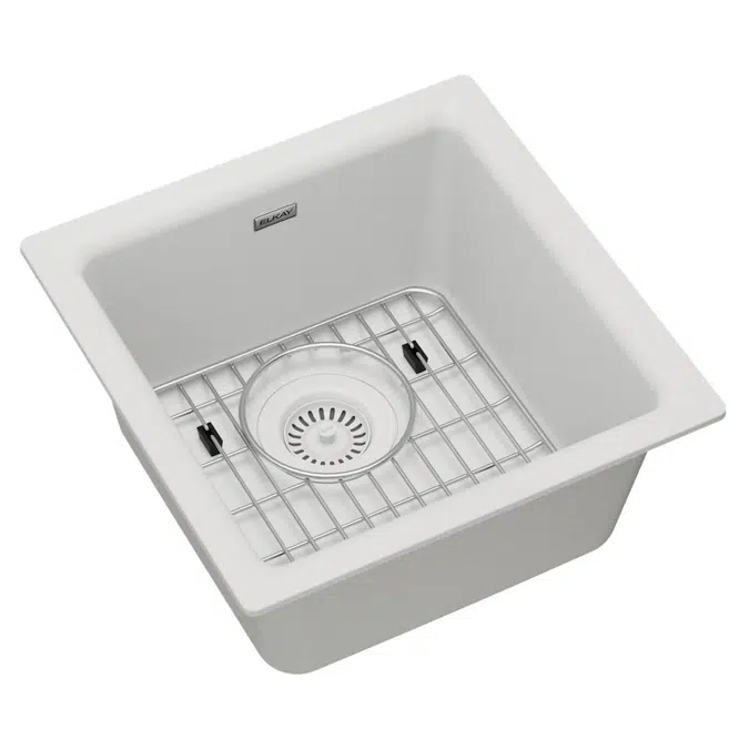 ELG1616BK0C_WH0C_GT0C Quartz Classic® 15-3/4" x 15-3/4" x 7-11/16" Single Bowl Dual Mount Bar Sink Kit