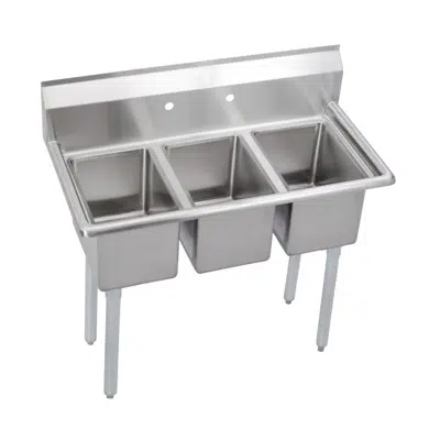 รูปภาพสำหรับ 3C10X14-0X Elkay® Dependabilt™ Stainless Steel 39" x 19-13/16" x 43-3/4" 16 Gauge Three Compartment Sink with Stainless Steel Legs
