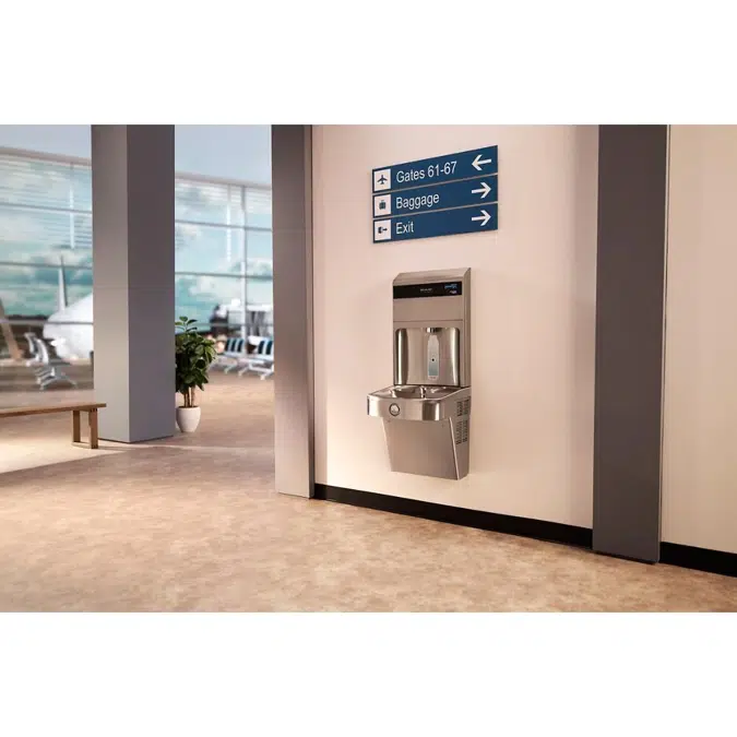 LVRC8WSPRO Family Elkay Pro Filtration™ Vandal-Resistant Connected Bottle Filling Station&Sgl ADA Cooler Refrigerated Stainless Steel