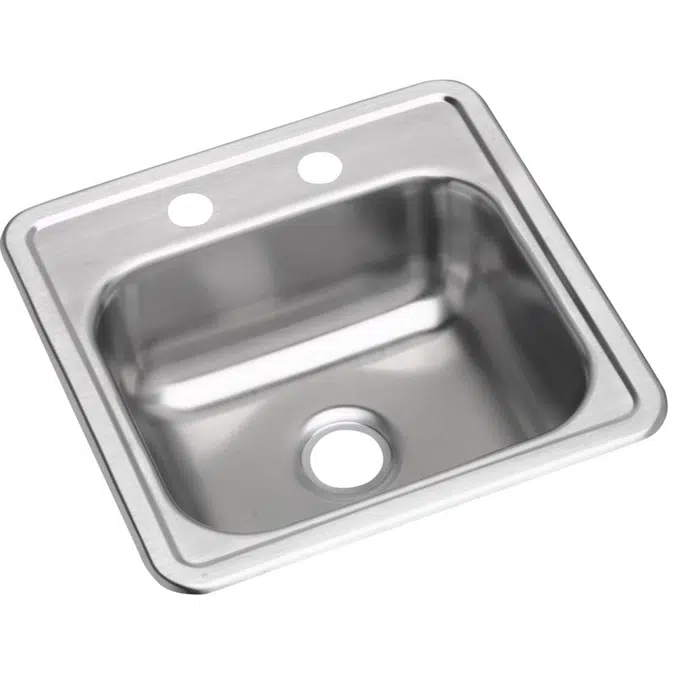 D115161_3 Dayton® Stainless Steel 15" x 15" x 5-3/16" Single Bowl Drop-in Bar Sink with 3-1/2" Drain Opening