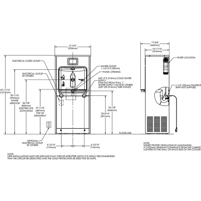 DSSBF8SP Elkay Enhanced ezH2O® Floor Standing Bottle FillingStation Filtered Refrigerated Stainless Steel