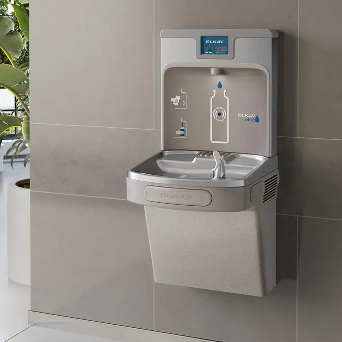 LZS8WSLP Elkay Enhanced Bottle Filler & Single ADA Cooler Refrigerated Light Gray Granite High Capacity Lead Drop Down Wrapper