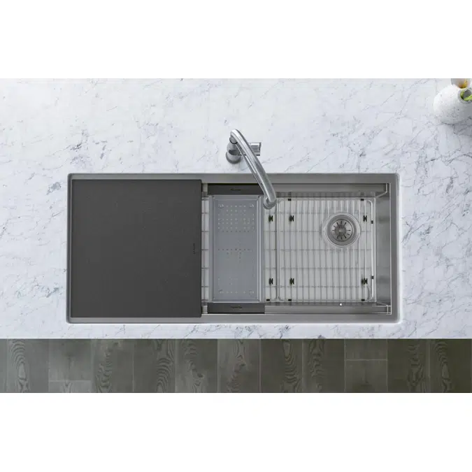 CS45_BPK_WPK_CWK Circuit Chef® Workstation Stainless Steel 45-1/2" x 20-1/2" x 10" Single Bowl Undermount Sink Kit