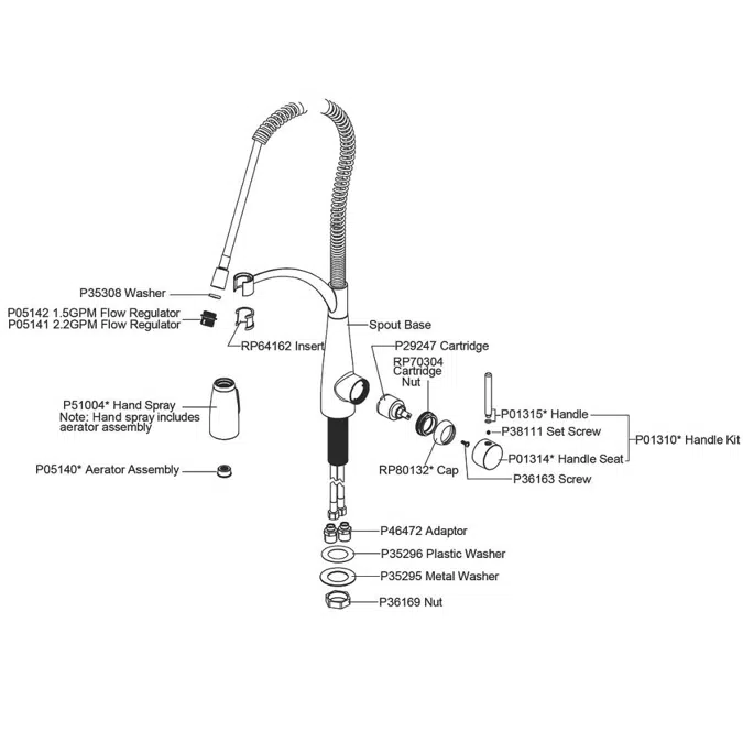 LKAV4061CR_LS Avado® Single Hole Kitchen Faucet with Semi-professional Spout Forward Only Lever Handle