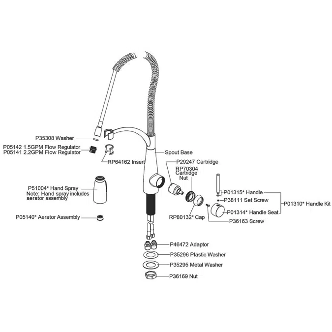 LKAV4061CR_LS Avado® Single Hole Kitchen Faucet with Semi-professional Spout Forward Only Lever Handle