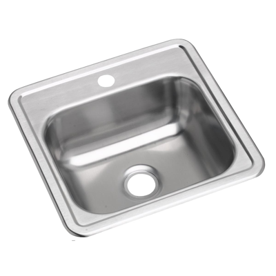 Image for Dayton Stainless Steel 15" x 15" x 5-3/16", 1-Hole Single Bowl Drop-in Bar Sink with 2" Drain Opening