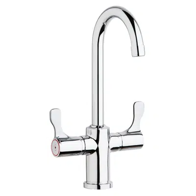 Image for LKD208813C Elkay® Single Hole 12-1/2" Deck Mount Faucet with Gooseneck Spout Twin Lever Handles Chrome