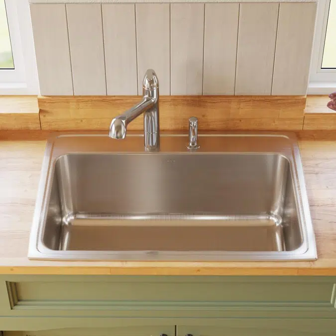 DLR3122121_5_MR2 Lustertone® Classic Stainless Steel 31" x 22" x 11-5/8" Single Bowl Drop-in Sink