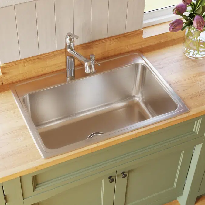 DLR3122121_5_MR2 Lustertone® Classic Stainless Steel 31" x 22" x 11-5/8" Single Bowl Drop-in Sink
