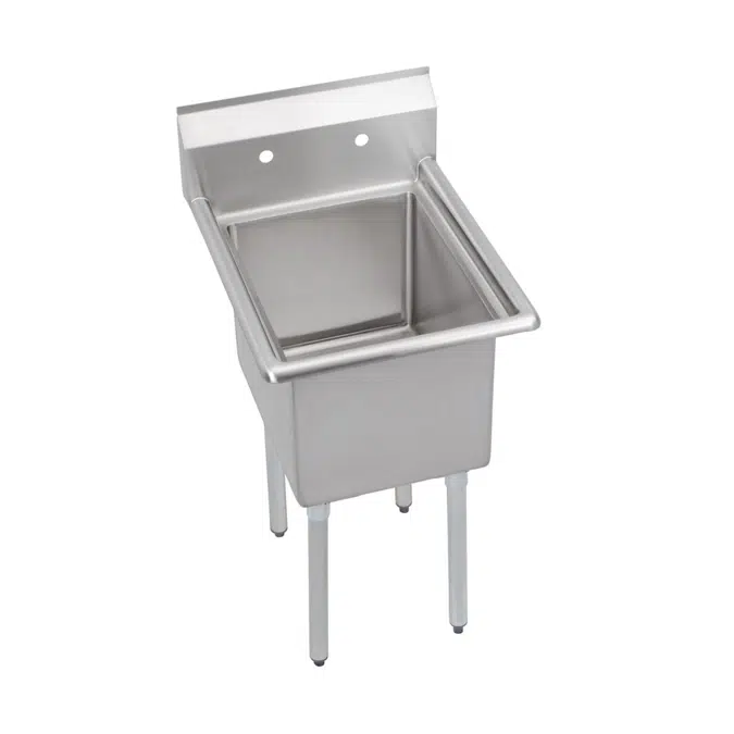 1C18X18-0X Elkay® Dependabilt™ Stainless Steel 23" x 23-13/16" x 44-3/4" 16 Gauge One Compartment Sink with Stainless Steel Legs