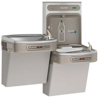 изображение для LZOOTL8WSLK Elkay ezH2O Bottle Filling Station with Bi-Level ADA Cooler Dual Hands Free Activation, Filtered Refrigerated Light Gray