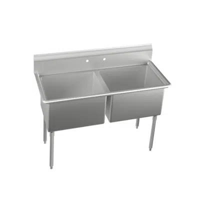 Image for 14-2C24X24-0X Dependabilt™ Stainless Steel 55" x 29-13/16" x 43-3/4" 16 Gauge Two Compartment Sink with Stainless Steel Legs