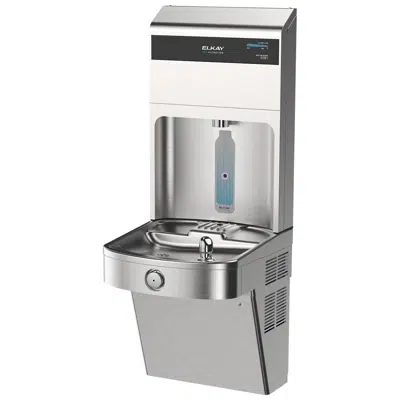 Image for LVRC8WSPRO-2FLP4 Elkay Pro Filtration® Vandal-Resistant Connected Bottle Filling Station&Sgl ADA Cooler Refrig Dbl Total PFAS*+Lead Rd SS