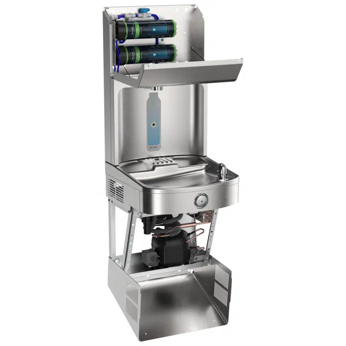 LVRC8WSPRO-2FLP4 Elkay Pro Filtration® Vandal-Resistant Connected Bottle Filling Station&Sgl ADA Cooler Refrig Dbl Total PFAS*+Lead Rd SS