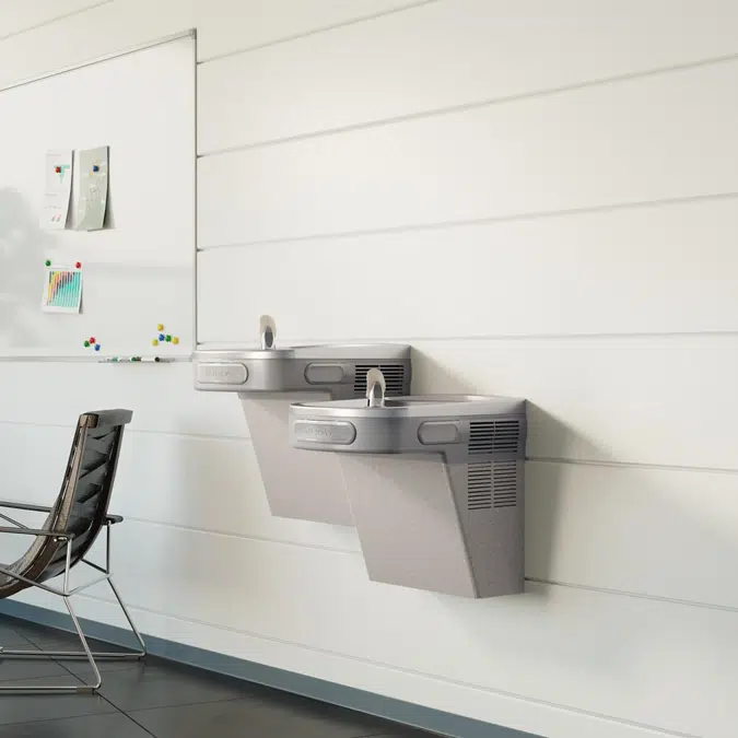 EZSTL8LC Elkay® Versatile Wall Mount Bi-level ADA Cooler Non-filtered Refrigerated Light Gray Granite