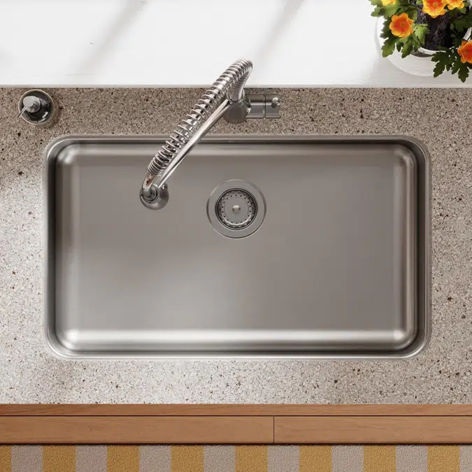 ELUHAD281655 Elkay Lustertone® Classic Stainless Steel, 30-1/2" x 18-1/2" x 5-3/8" Single Bowl Undermount ADA Sink