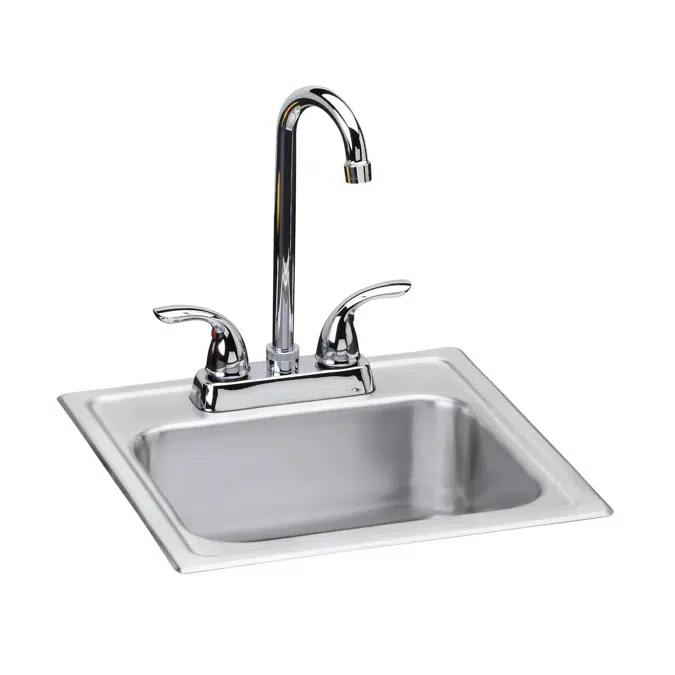 DSEP1515CDayton Stainless Steel 15" x 15" x 6", 2-Hole Single Bowl Drop-in Bar Sink + Faucet Kit