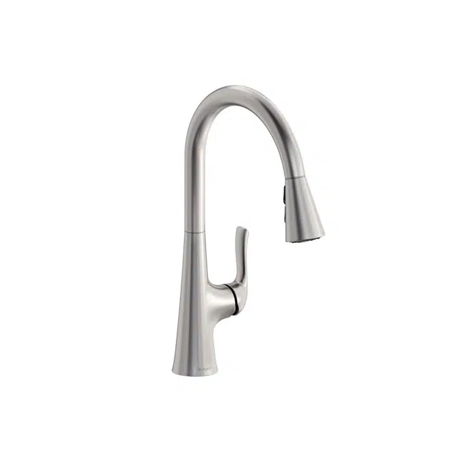 Elkay Harmony Single Hole Kitchen Faucet with Pull-down Spray and Forward Only Lever Handle Lustrous Steel