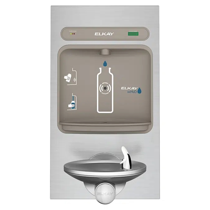 LZWS-EDFPBM114K ezH2O®  Bottle Filling Station with Integral SwirlFlo® Fountain Filtered Non-Refrigerated Stainless