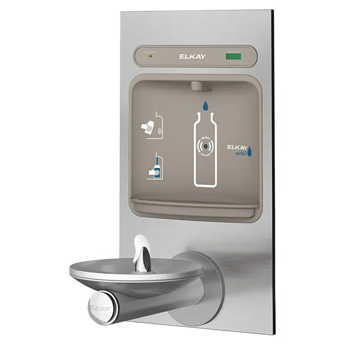 LZWS-EDFPBM114K ezH2O®  Bottle Filling Station with Integral SwirlFlo® Fountain Filtered Non-Refrigerated Stainless
