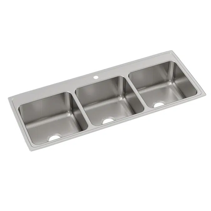 LTR5422101_6 Elkay Lustertone® Classic Stainless Steel 54" x 22" x 10-1/8", Triple Bowl Drop-in Sink