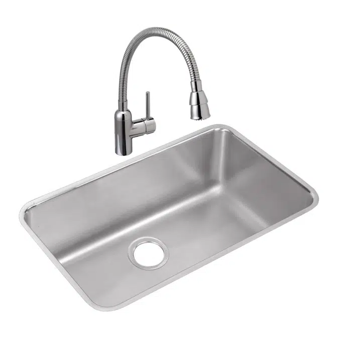 ELUH281610 Elkay Lustertone® Classic Stainless Steel 30-1/2" x 18-1/2" x 10" Single Bowl Undermount Sink