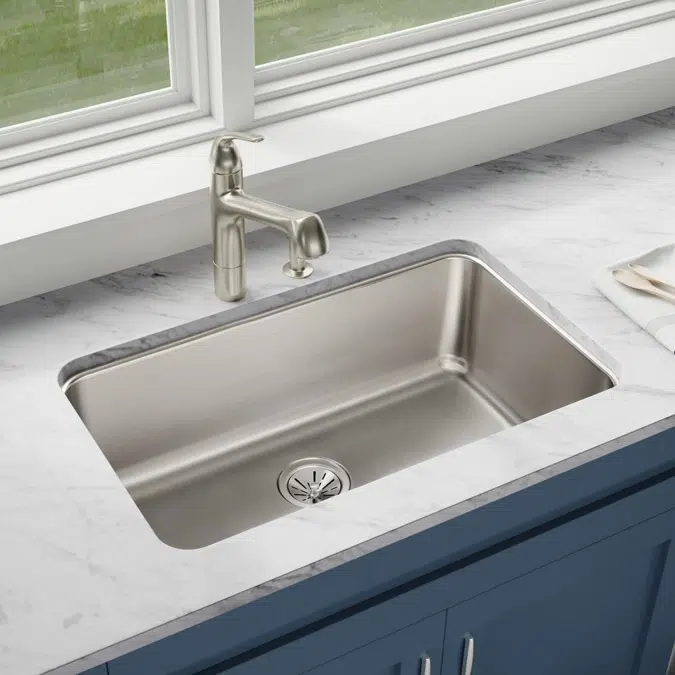 ELUH281610 Elkay Lustertone® Classic Stainless Steel 30-1/2" x 18-1/2" x 10" Single Bowl Undermount Sink